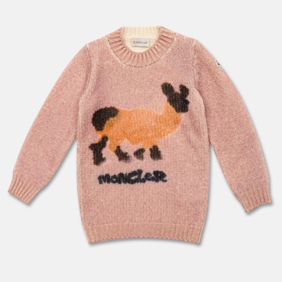 MONCLER ENFANT Long Sleeved Wool Blend Crew Neck Sweater Dress Little Girls Sz.6 - Picture 2 of 15